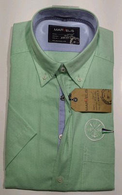 Marvelis Kurzarm Hemd  Gr. M 39/40  Button-Down-Kragen  Artikel 16841241 Grün