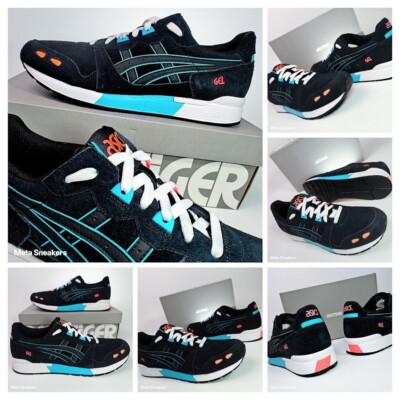 US 12 Asics Men's Black White Blue Retro Suede Run Style Gel Lyte H8ATK-9090 NIB