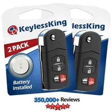 2x Replacement Remote Keyless Entry Flip Car Key Fob for 2005-2008 Mazda 6 RX-8