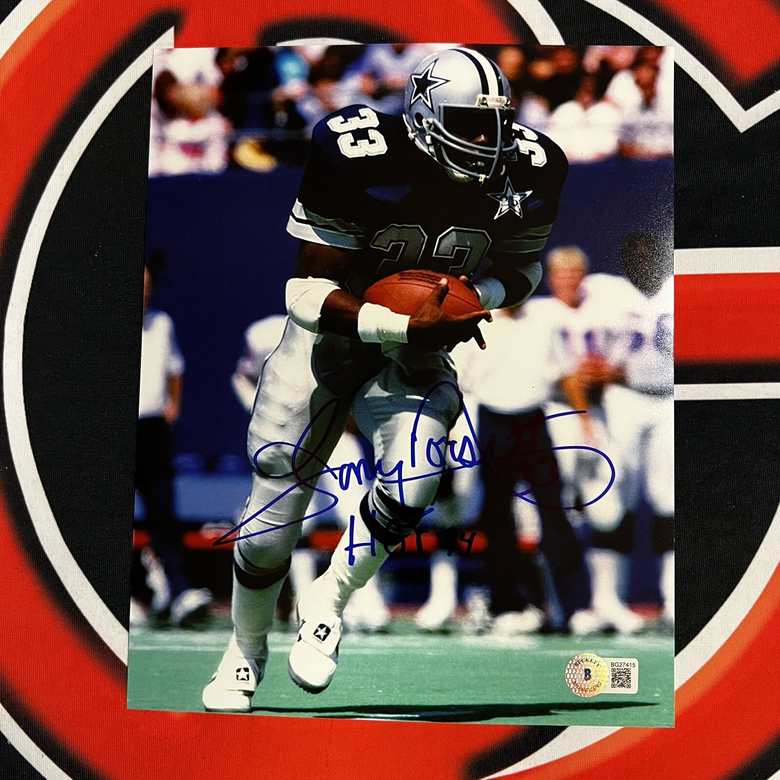 Bob Lilly Autographed Signed Dallas Cowboys Tony Dorsett Inscribed 8x10 Photo Auto Beckett Certified 