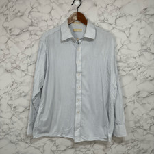 Michael Kors Men  s Shirt sz 17.5-34/35 Cotton Striped Button Down F254