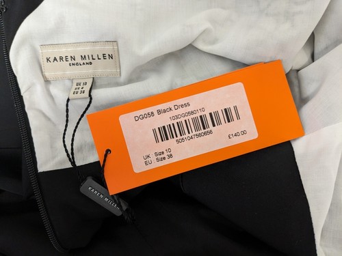 Karen Millen Wiggle Pencil Dress Black White Flowers Occasion Work UK 10 - New - Picture 5 of 7