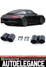 Schwarze Doppelrohr Auspuffendrohre Für Porsche 911 991.1 11-15 3.4 350PS