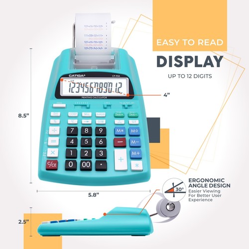 CATIGA New & Upgraded 2023 Printing Calculator Adding Machine 10 Key - Picture 33 of 41