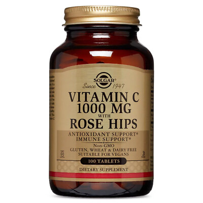 Solgar Vitamin C 1000mg with Rose Hips, 100 Tablets
