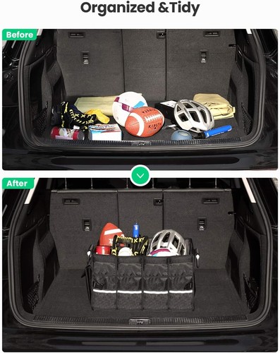 Car Boot Tidy Bag Storage Box Trunk Organiser Travel Holder Foldable Collapsible - Picture 6 of 13