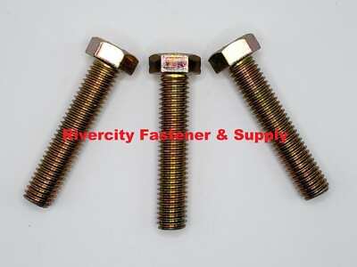 (2) 1/2-13x2-1/2 Grade 8 Tap Bolts 1/2x13x2.5 Hex Head Screws Full Thread