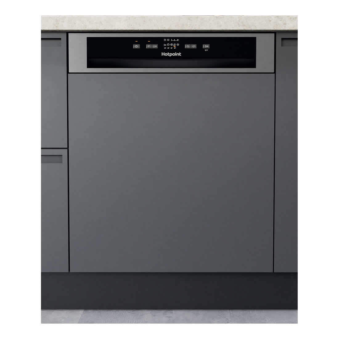 H3BL626XUK 14-Place Semi Integrated Dish 9-Progs Class E Inox