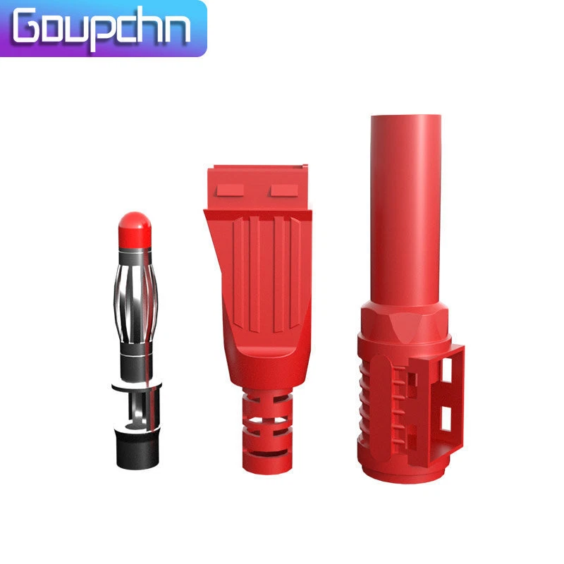 10 STCK. Rechter Winkel 4 mm Ummantelter Bananenstecker Kupfer Lötzinn Typ Zum Selbermachen Steckverbinder 32A - Bild 4 von 4