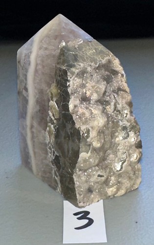 Fluorite w Pyrite Raw Edge Tower/Quartz Crystal, Metaphysical,Decor,Symbiosis - Picture 15 of 43