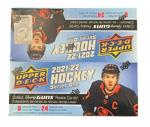 2021-22 UPPER DECK SERIES 1 HOCKEY SEALED RETAIL BOX 24 PACKS PER BOX