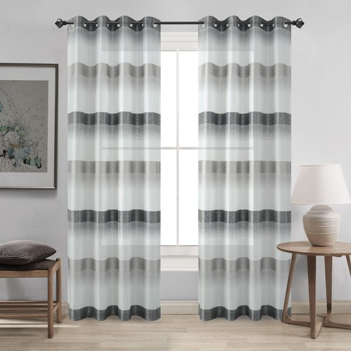 "Jupiter" Voile Net Curtain Eyelet Ring Top Panel eBay