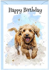 Labradoodle / Doodle Dog Birthday Card  (4"x 6")  - blank inside - by Starprint