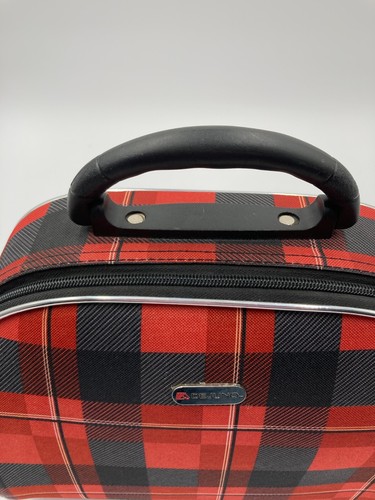 Dejuno Plaid Cosmetic Bag Large w/ Shoulder Strap - Picture 4 of 6