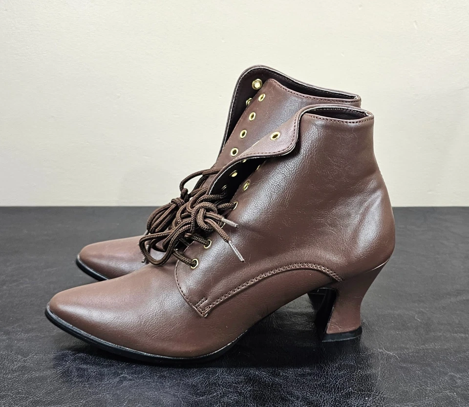 Brown Steampunk Victorian Boots Cosplay Roleplay Funtasma Size 6 - Image 3 of 4