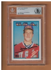 Jim Abbott AUTOGRAPHED 1988 TOPPS TRADED ROOKIE CARD SIGNED TEAM USA BECKETT AUT