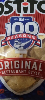 New York GIANTS 100th logo 2024 Tostitos brand chips 12oz - NFL