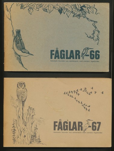 1966 & 1967 FAGLAR BIRDS HEMMETS JOURNAL SWEDISH STAMP BOOKS - COMPLETE 28 pp