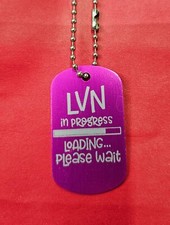 Custom light purple Engraved Dog Tag Necklace Or Keychain- Aluminum