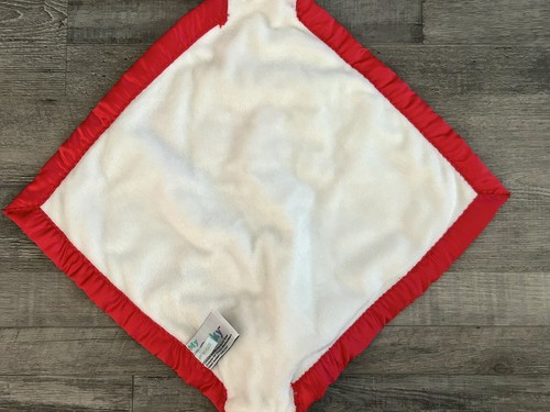 My Banky Security Baby Blanket Kisses Red and White Teddy Bear Satin Trim - Picture 3 of 15