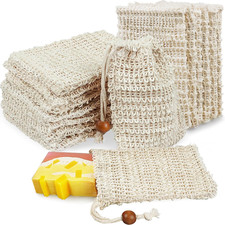 50 Soap Bags Mesh Exfoliating, 100 Natural Sisal Soap Pouch, Soap Savers for Sh