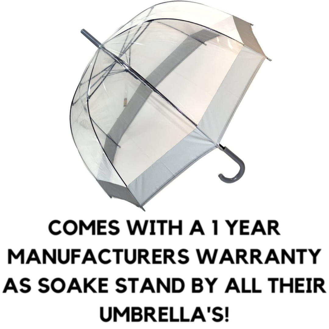 Clear Dome Umbrella Strong Sturdy PVC Walking Stick Style Stylish Unisex Design eBay