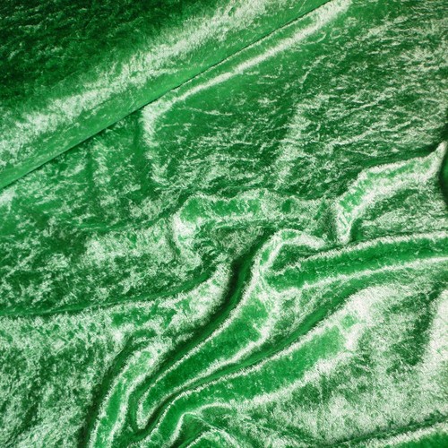 Bright Green Crushed Velvet Velour Fabric - Bridal - Christmas Elf (Per Metre) - Picture 2 of 2