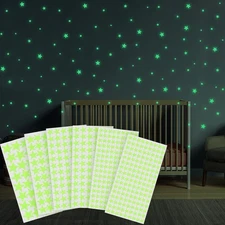 Glow in The Dark Stars Stickers for Ceiling, 514Pcs 3D Room Wall Decor Green 