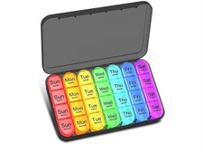 1x Weekly Pill Box Organizer 4 Times a Day 7 day Organizer Case Medicine Storage
