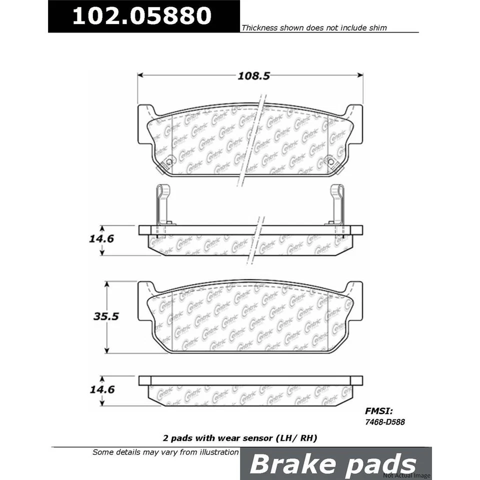 Juego de pastillas de freno de disco trasero C-Tek rotor de freno de disco 3 piezas para Infiniti Q45 1994-1996 Foto 4 de 4