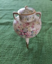 Deckelvase Porzellan Ibis Keramik Vintage Portugal 70er