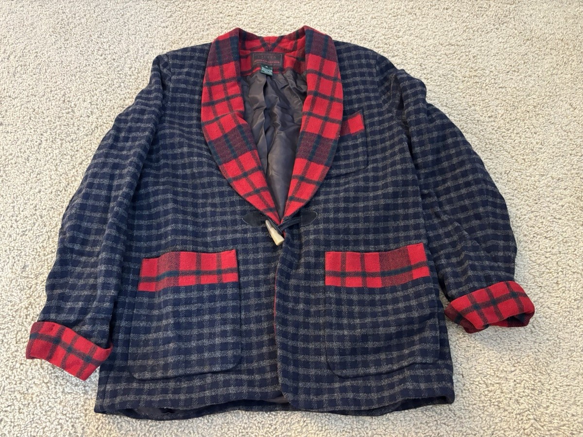 Ralph Lauren wool check Jacket 90’s OLD VINTAGE RALPH LAUREN BLAZER M JACKET 90'S 100% WOOL PLAID
