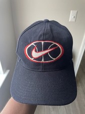 Vintage 90s Nike Basketball Snapback Hat Blac...