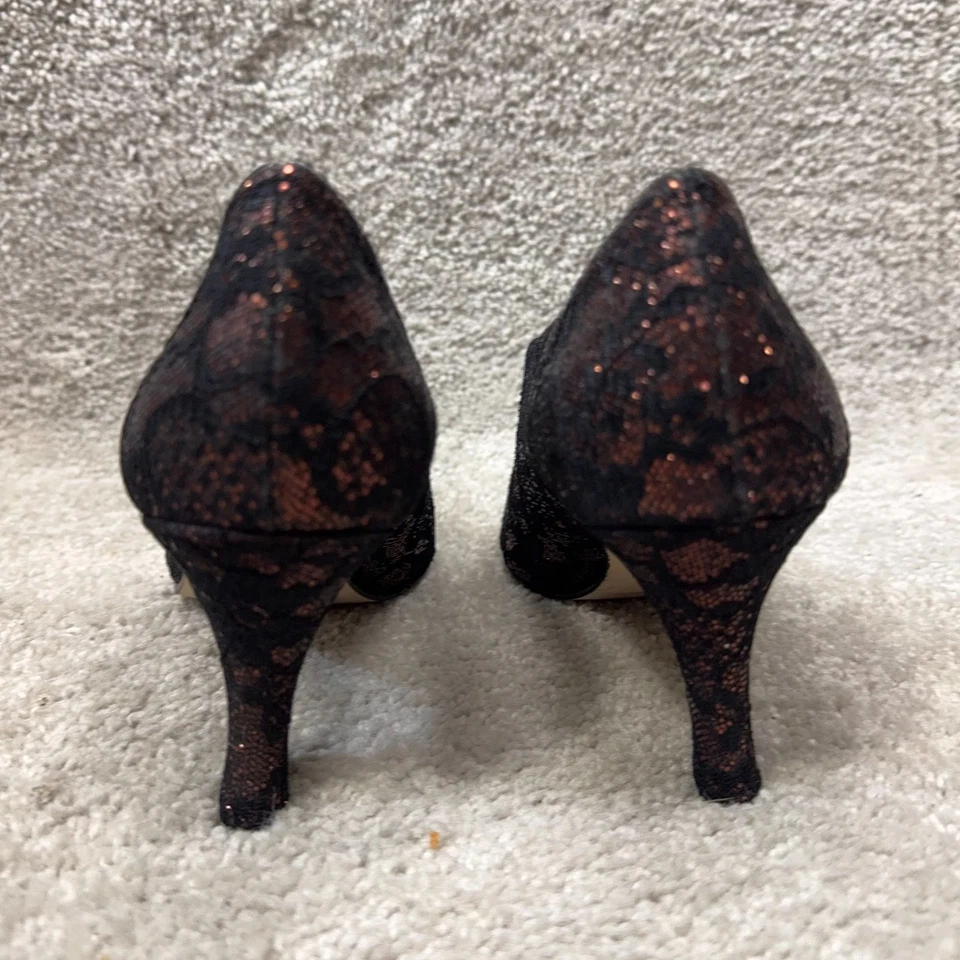 J. Renee Mujer Encaje Sobre Lay Gatito Tacones 9 M Naranja Lentejuelas Capricho Bruja Foto 4 de 4