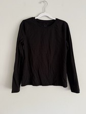 Wonder Nation Girls Solid Black Long Sleeve Tshirt Size L 10/12