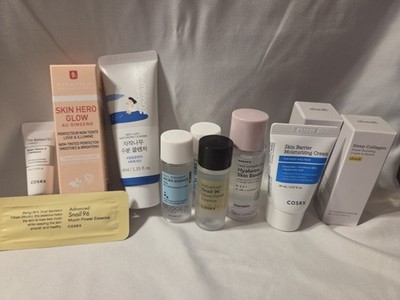 K-Beauty Skincare 11 Item Bundle + Travel Bag - COSRX, sbedt, Round Lab Erborian