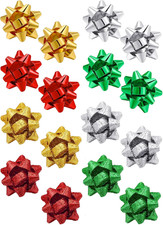 8 Pairs Christmas Bow Earrings Glitter Xmas Bow Stud Earrings Holiday Christmas