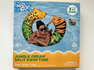 H2O Go Jungle Dream Split Swim Tube Float for Pool Swimming Tiger & Leopard NEW