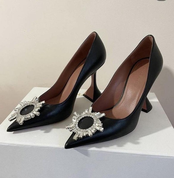 Women Amina Muaddi Heels Black 35