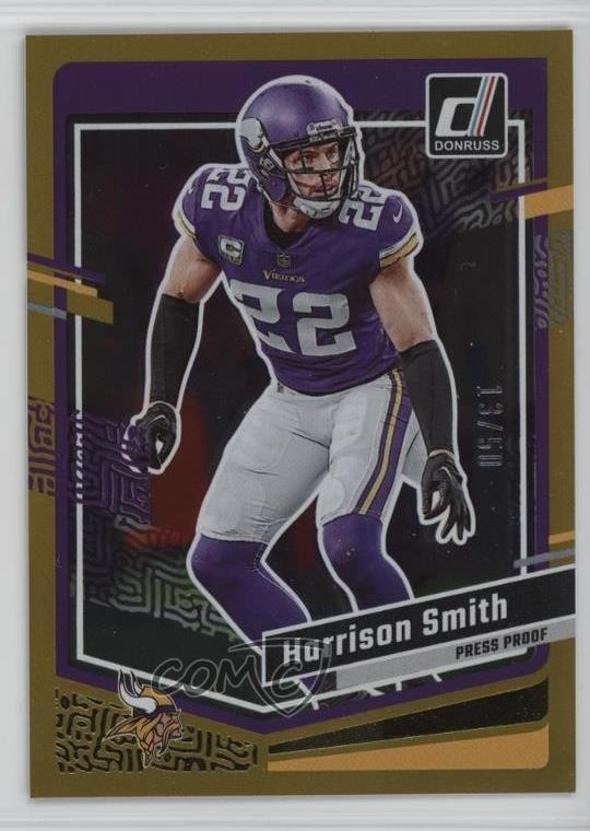 2023 Panini Donruss Press Proof Gold 13/50 Harrison Smith #193 0h6w