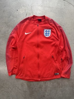 England 2018 Football Track Top Jacket Nike Red Full Zip Retro