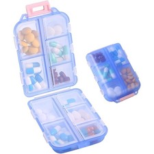 10 Compartment Travel Pill Organizer Case Compact Portable Pill Box for Purse