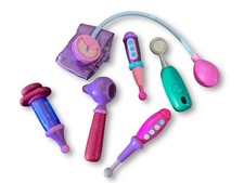 Disney Jr Doc McStuffins Doctor Nurse Kit Purple Vet Set Medical Tools Lot