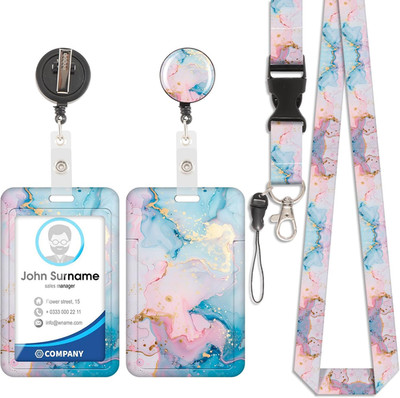 ID Badge Holder mit Lanyard, Kunststoffkoffer mit Abnehmbare Schnur, Sliding Aus
