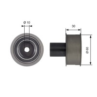 Umlenkrolle Zahnriemen Powergrip™ Gates T42136 Metall