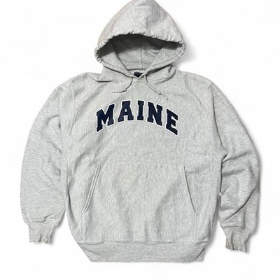 Vtg 90s University Maine Champion Reverse Weave Grey Crewneck Sweatshirt Large