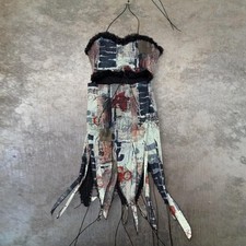 Mesh Whimsy Cut Out Midi Dress with Handkerchief Hem women’s size M