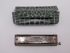 Vintage M. Hohner Super Chromonica 270 Harmonica Key G W/ Original Vinyl Case