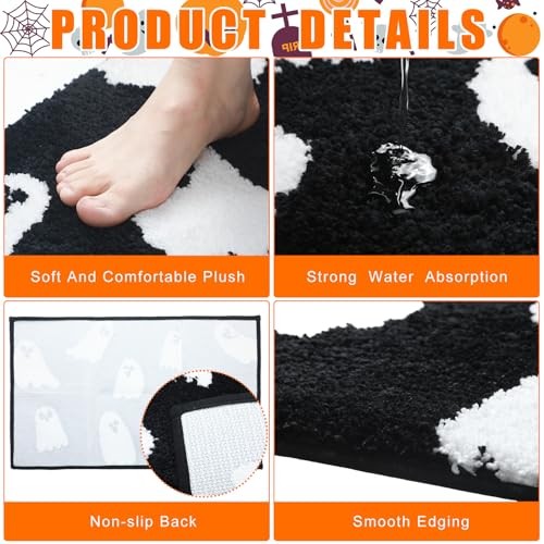 Halloween Ghost Bathroom Rug Cute Spooky Bathroom Decor Non Slip Halloween - Picture 5 of 7