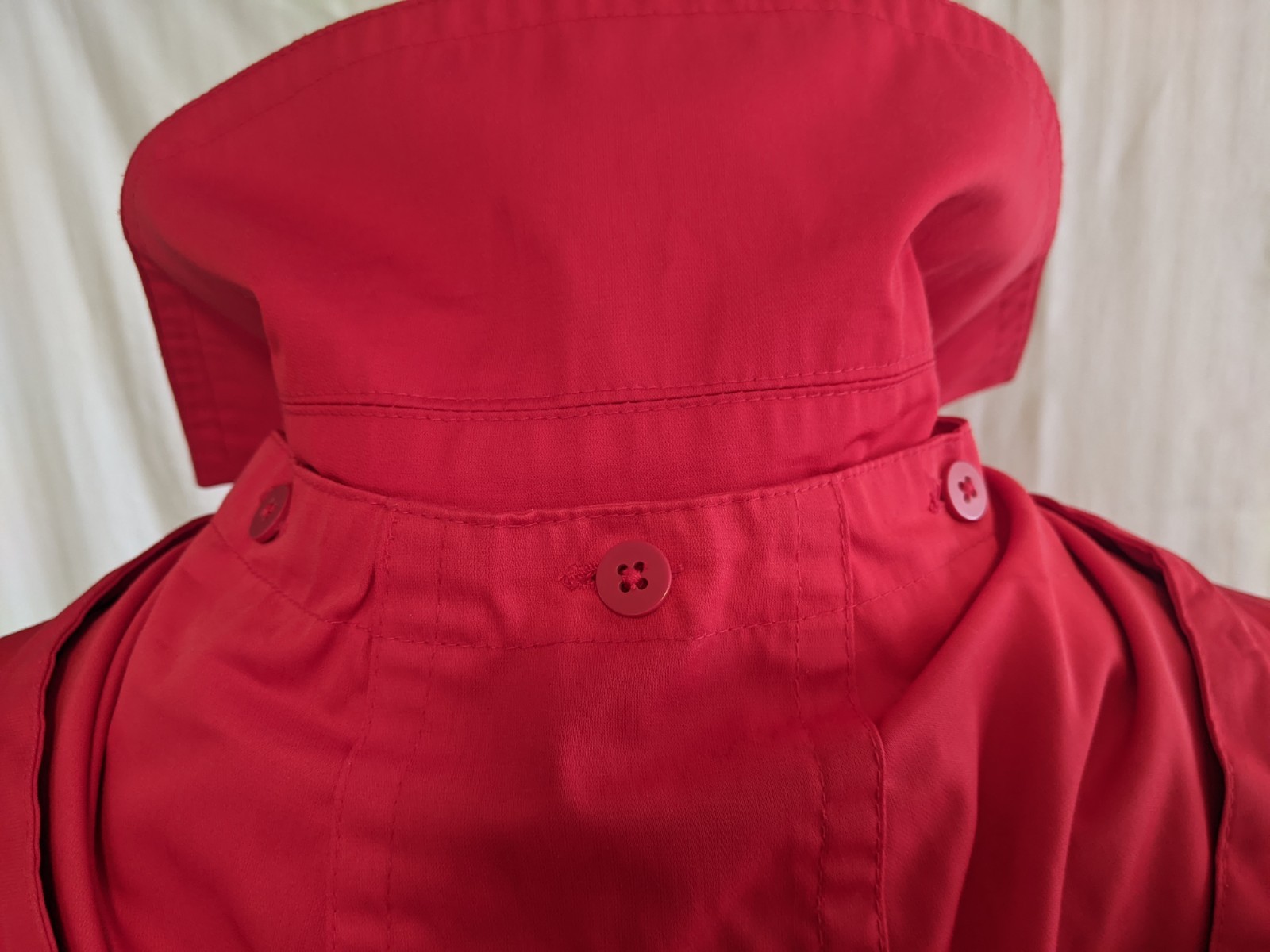 Michael Kors Double-breasted Red Trench Coat with Removable Hood Size Womens S thumbnail 5